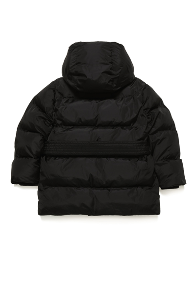 Shop Dsquared2 D2j409f Jacket Dsquared Glossy Hooded Padded Jacket With Cursive Logo In Black