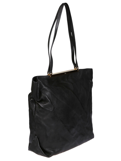 Shop N°21 Barrette Stropicciata Shopping Bag In Black