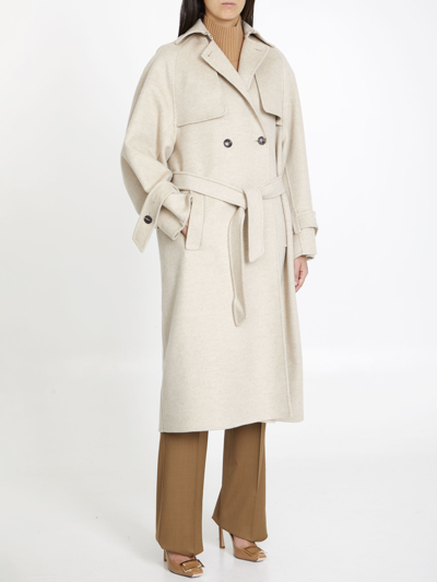 Shop Max Mara Falcone Coat In Grey