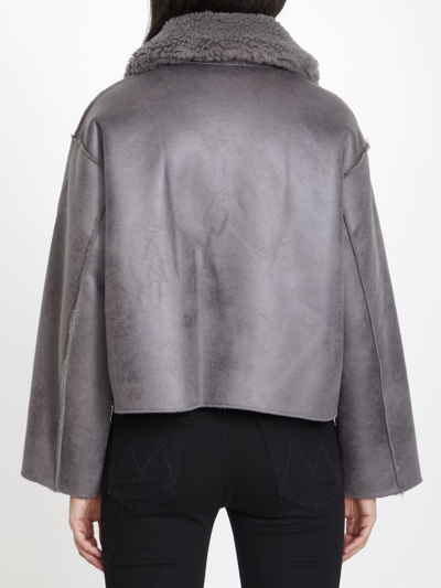 Shop Jakke Vera Shearling Jacket In Grey