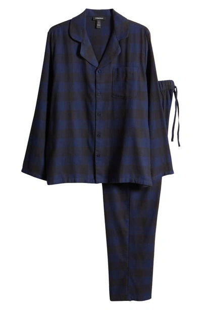 Shop Nordstrom Plaid Flannel Pajamas In Navy Peacoat Love Plaid