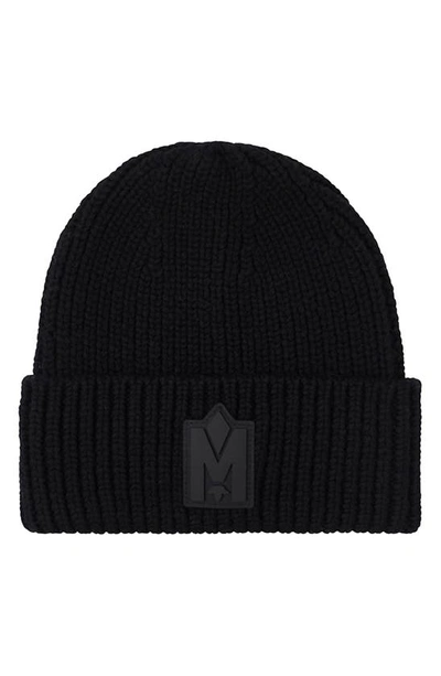 Shop Mackage Jude Wool Blend Cuff Beanie In Black