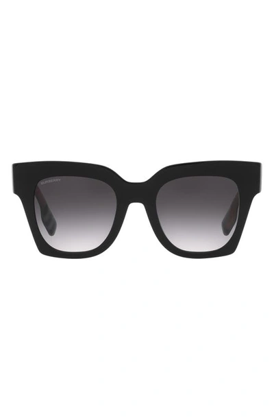 Shop Burberry Kitty 51mm Gradient Square Sunglasses In Black