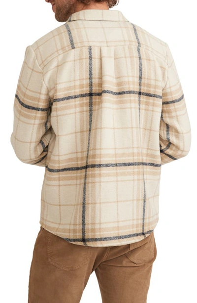 Shop Marine Layer Plaid Flannel Snap-up Shirt Jacket In Natural Plaid