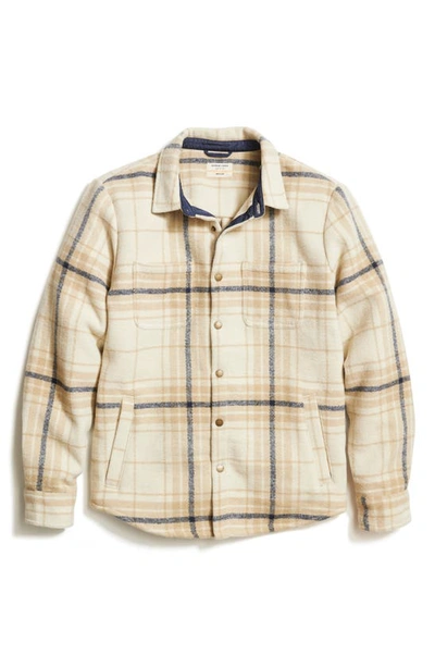 Shop Marine Layer Plaid Flannel Snap-up Shirt Jacket In Natural Plaid