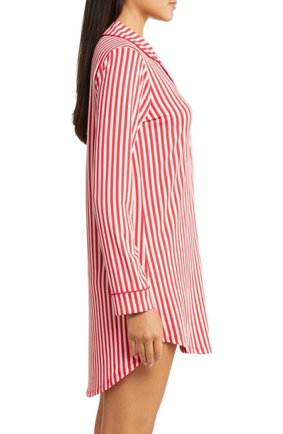 Nordstrom Moonlight Eco Nightshirt In Red Barbados Ticking Stripe
