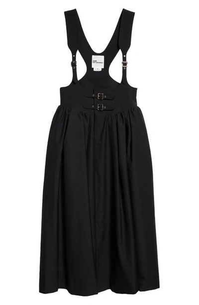 Shop Noir Kei Ninomiya Tropical Wool Apron Dress In Black