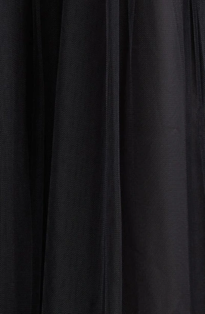Shop Noir Kei Ninomiya Wave Long Sleeve Tweed & Tulle Midi Dress In Black
