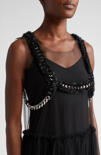 Shop Noir Kei Ninomiya Faux Fur & Chain Harness In Black