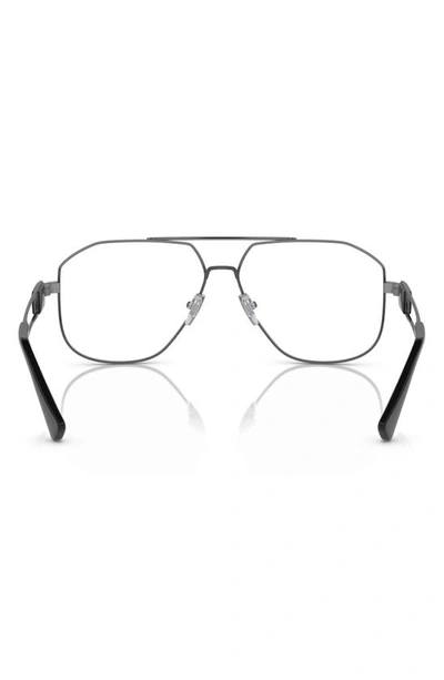 Shop Versace 57mm Pilot Optical Glasses In Gunmetal