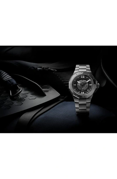 Shop Baume & Mercier Riviera 10717 Automatic Bracelet Watch, 42mm In Smoked Gray