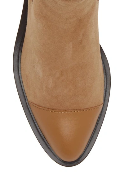 Shop Cecelia New York Gemmain Wedge Chelsea Boot In Nutella Leather/ Suede