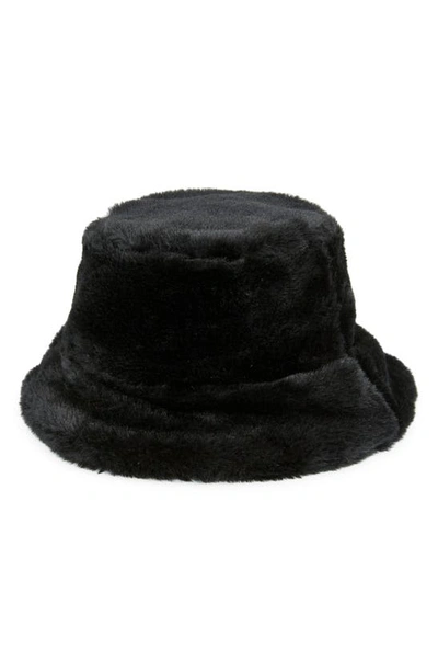 Shop Ted Baker Prinnia Faux Fur Bucket Hat In Black