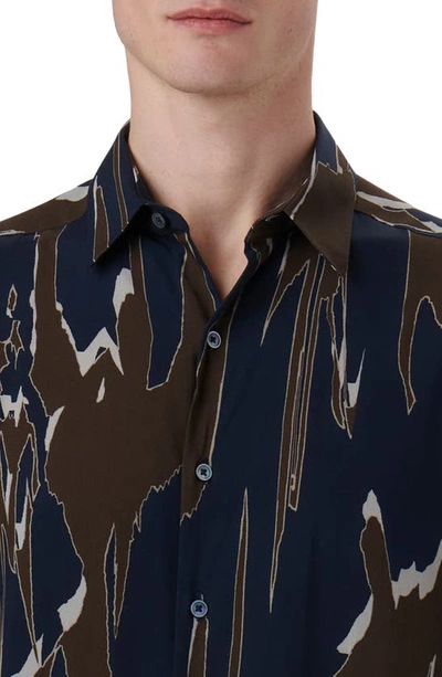 Shop Bugatchi Julian Trim Fit Button-up Shirt In Navy