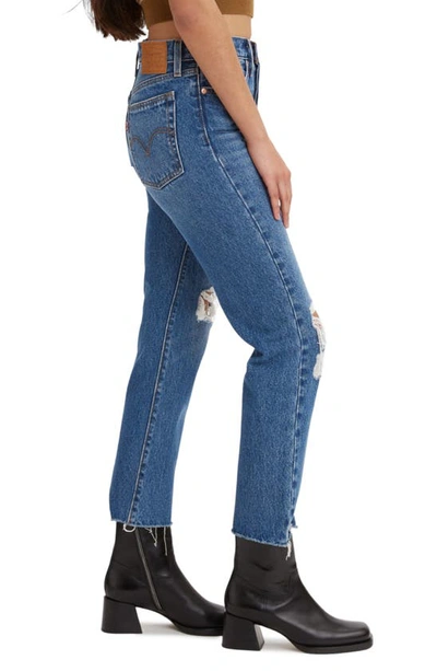 Shop Levi's Wedgie Ripped High Waist Crop Straight Leg Jeans In Carry Kerry