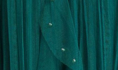 Shop Nikki Lund Wendy Beaded Tulle Skirt In Green