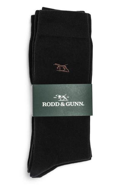 Rodd & Gunn Dry Plains 3-pack Cotton Blend Crew Socks In Onyx