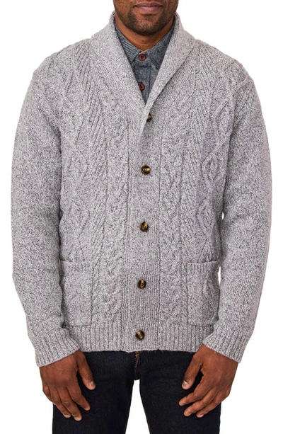 Shop Rainforest The Pinebrook Shawl Collar Cardigan Sweater In Grey
