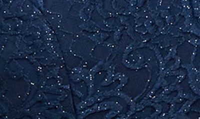 Alex Evenings Sequin Lace A-line Gown In Navy
