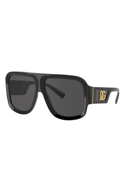 Shop Dolce & Gabbana 58mm Square Sunglasses In Black