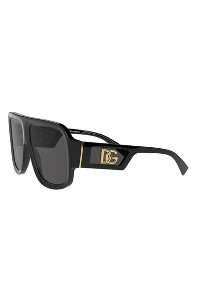 Shop Dolce & Gabbana 58mm Square Sunglasses In Black