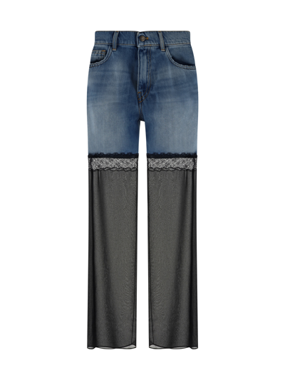 Shop Nensi Dojaka Hybrid Jeans In Blue/black