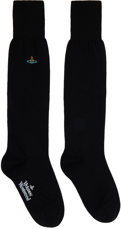 Shop Vivienne Westwood Black Uni Sock In N401 Black