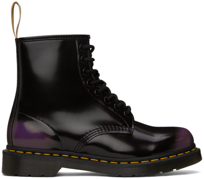 Shop Dr. Martens' Black & Purple 1460 Boots In Rich Purple/black Gl