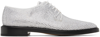 Maison Margiela Lace-up Shoes With Embellished Design And Textured Finish In T1008 Pristine