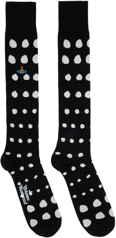 Shop Vivienne Westwood Black Dots Socks In 233-k0027-n401