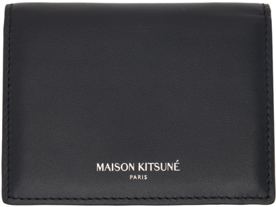 Shop Maison Kitsuné Black Trifold Wallet In P199 Black