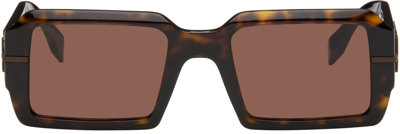 Shop Fendi Tortoiseshell Graphy Sunglasses In Dark Havana/brown