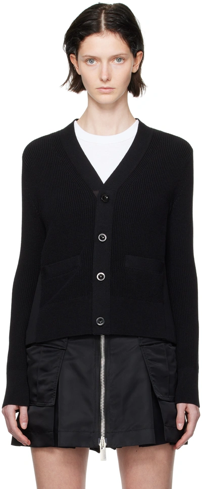Shop Sacai Black Suiting Cardigan In 001 Black