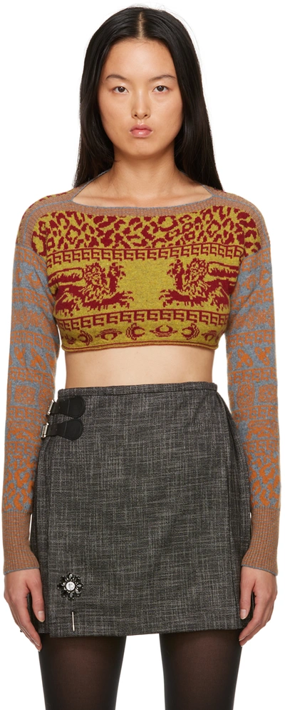 Shop Vivienne Westwood Yellow Jacquard Sweater In O101 Multi