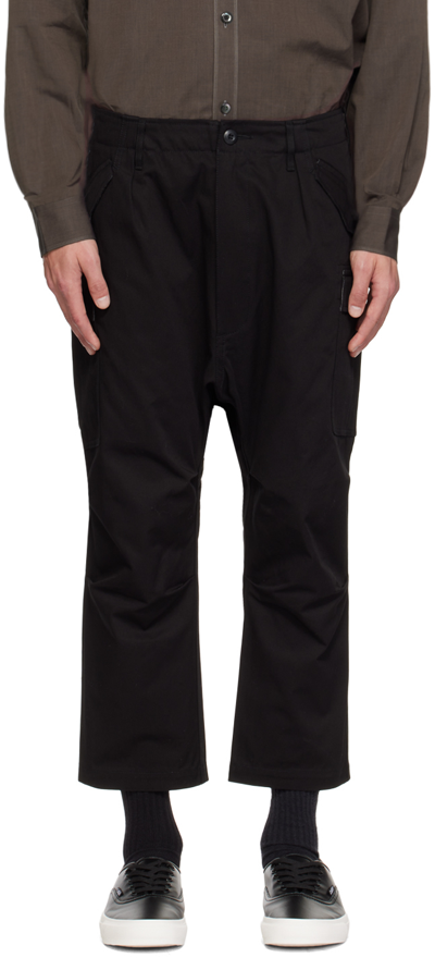 Shop Junya Watanabe Black Tuck Cargo Pants