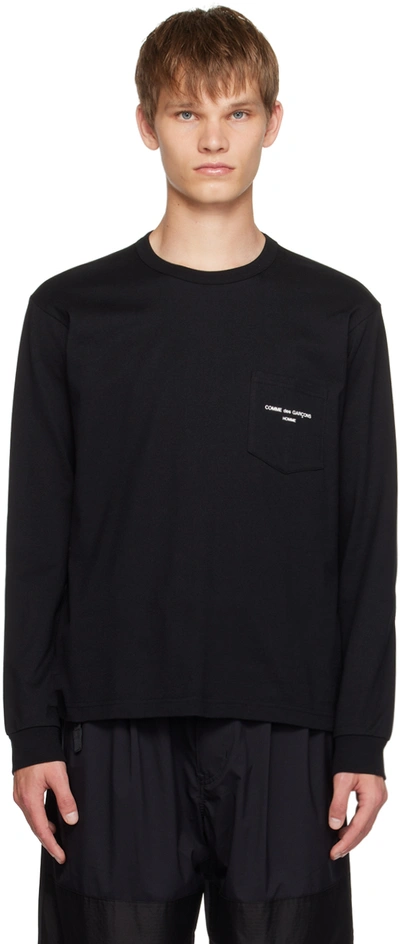 Shop Comme Des Garçons Homme Deux Black Printed Long Sleeve T-shirt In 1 Black