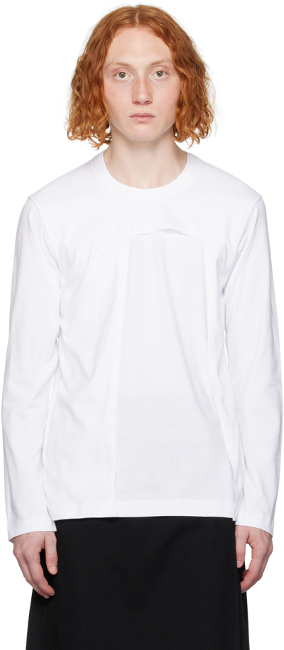 Shop Comme Des Garçons Shirt White Layered Long Sleeve T-shirt In 3 White