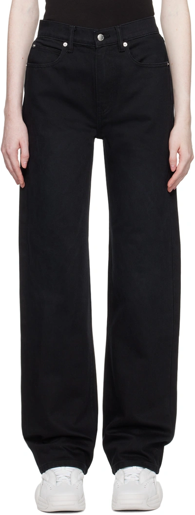 Shop Alexander Wang Black Stacked Jeans In 011 Washed Black