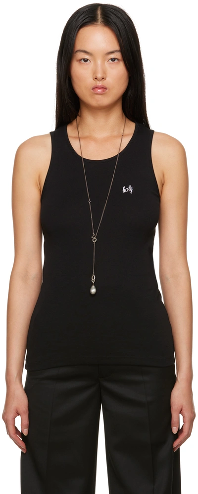 ANN DEMEULEMEESTER BLACK FONSIN TANK TOP 