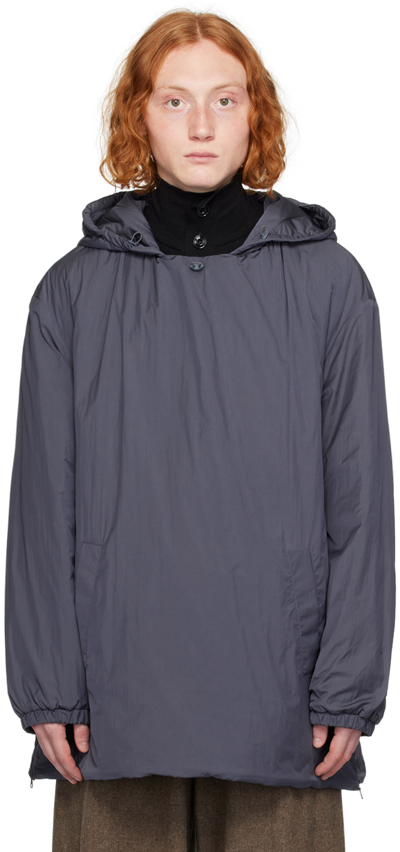 Shop Amomento Navy Padded Jacket In Charcoal