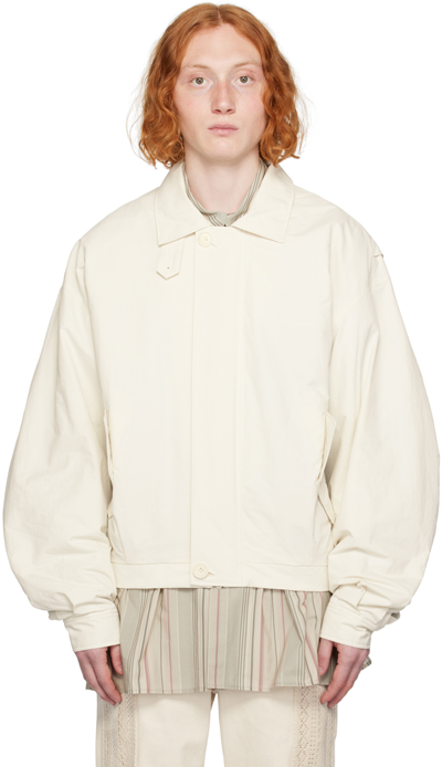 Shop Amomento Off-white Padded Jacket In Ecru