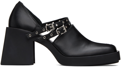 Justine Clenquet Black Kim Double Strap Heels In Black