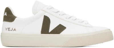 Shop Veja White & Khaki Campo Sneakers In Extra White Kaki
