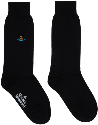 Shop Vivienne Westwood Black Uni Socks In N401 Black