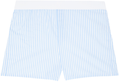 Shop Ami Alexandre Mattiussi Blue & White Ami De Cœur Boxers In White/blue 104 Vichy