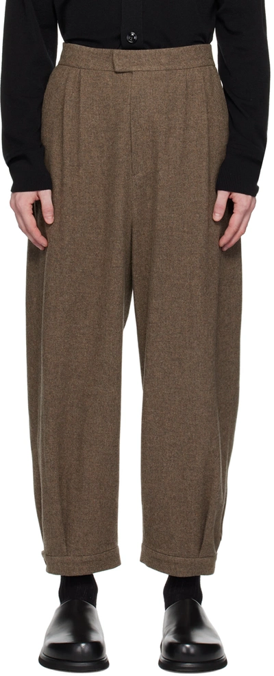 Shop Amomento Brown Striped Trousers