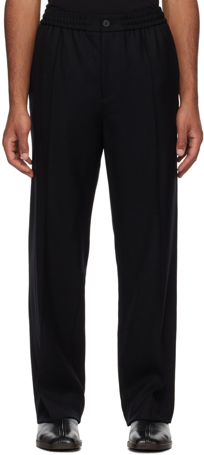 Shop Solid Homme Black Pinched Seam Trousers In 704b Black