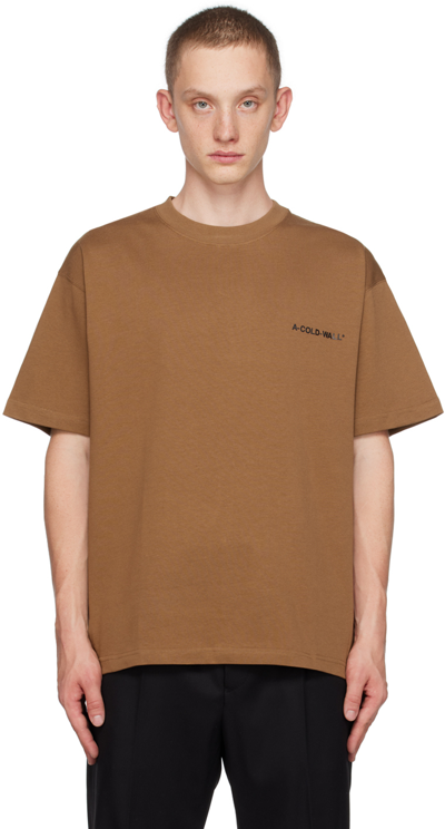 Shop A-cold-wall* Brown Essentials T-shirt In Light Brown