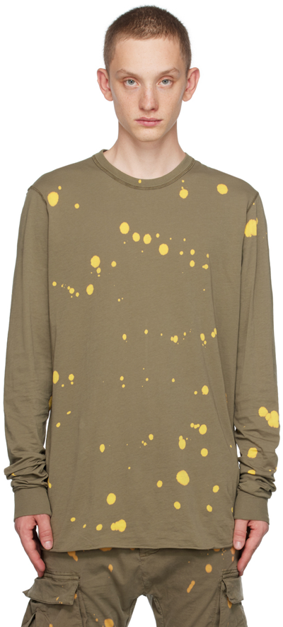Shop 11 By Boris Bidjan Saberi Green Ls1b Long Sleeve T-shirt In Dark Oak Camo