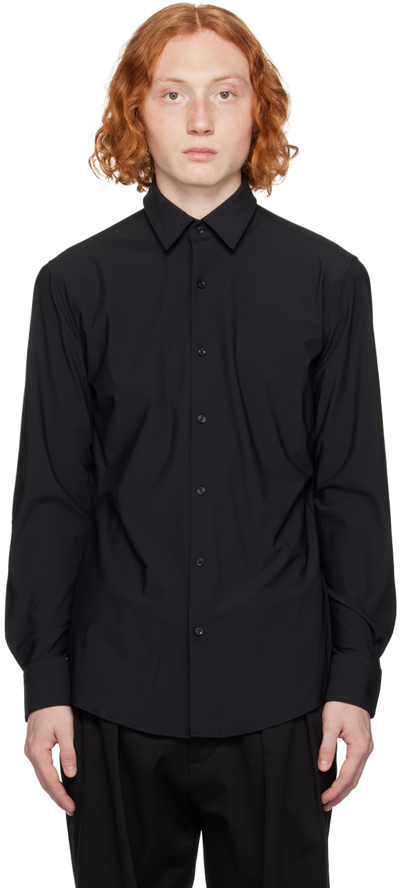 Shop Hugo Boss Black Spread Collar Shirt In Black 001